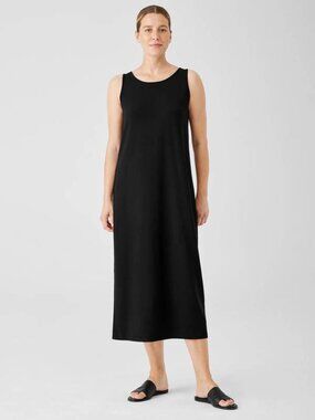 NEW EILEEN FISHER Stretch Jersey Sleeveless Midi Dress – Size PM (NWT)